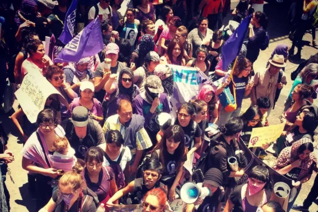 Feministas llegando a la CDMX