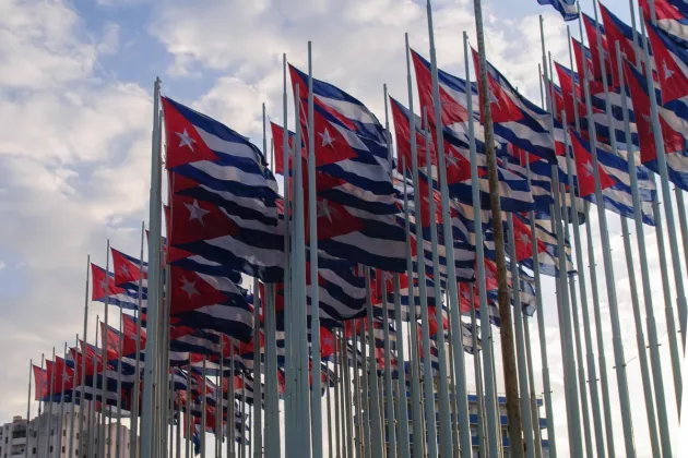 Banderas, estadio de La Habana