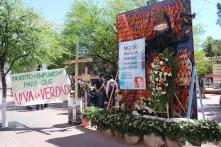 Fotografía de homenaje a la periodista Miroslava Breach